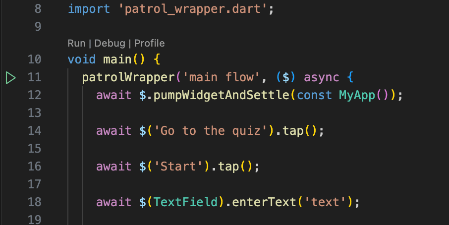 VS Code green play button